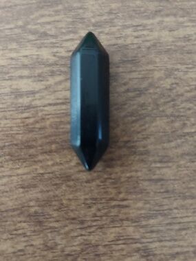Double-Pointed Black Crystal Wand Pendant